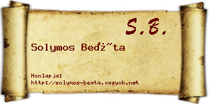 Solymos Beáta névjegykártya
