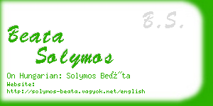 beata solymos business card